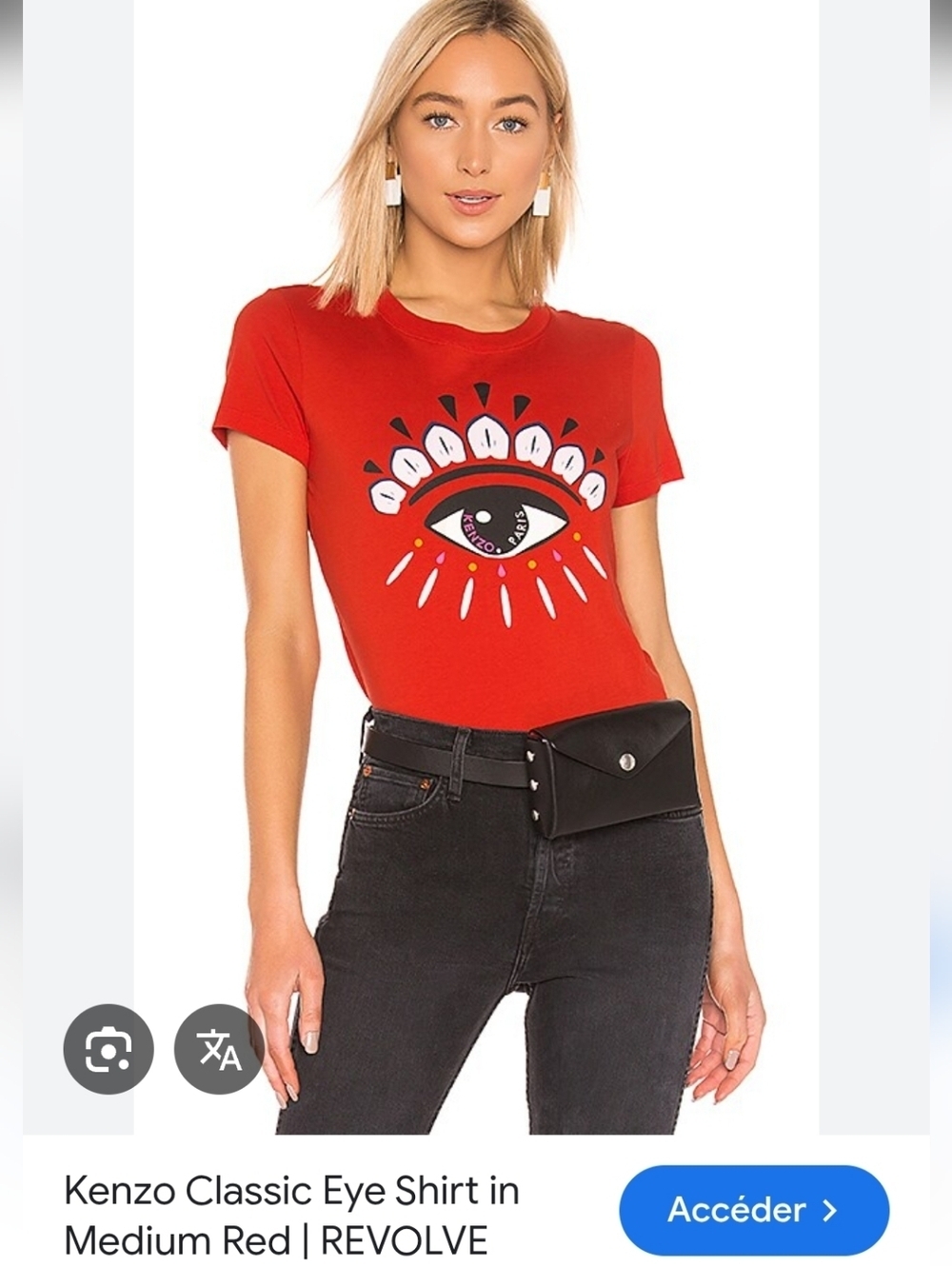 Kenzo Red Short Sleeve Eye Graphic Tee 100% Cotton Sz XS